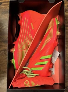 Adidas Predator Edge + FG Soccer Cleats Solar Red Green GW1039 Mens Size 9.5 - Picture 1 of 10