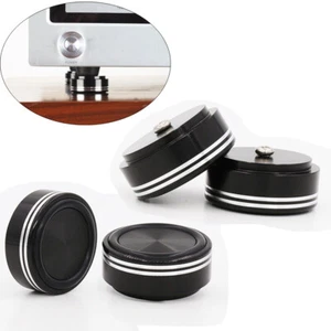 4pcs Aluminum Alloy+Rubber HiFi Speaker Isolation Feet Amp Turntable Base Pad - Picture 1 of 8