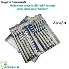 SURGICAL Dental Instruments Cassette Of Osteotomes Concave Offset With Hammer CE