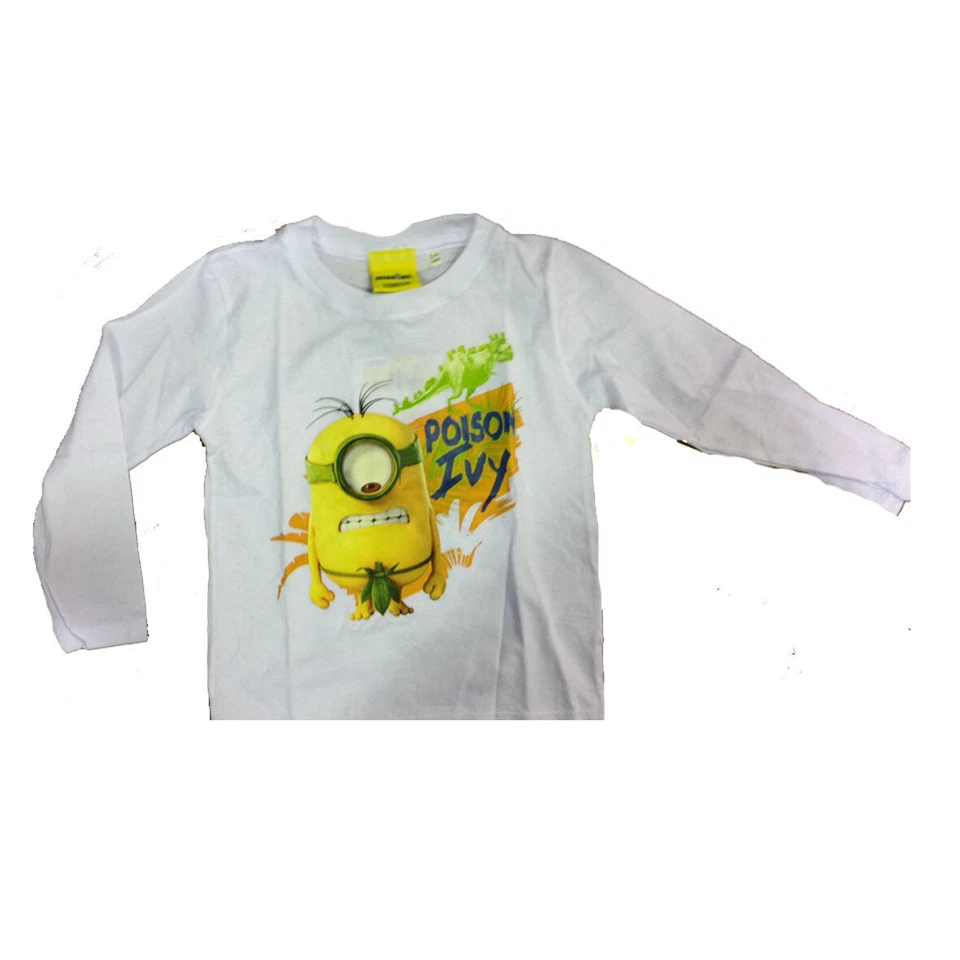 MINIONS maglia maniche lunghe bianca stampata in 100% cotone varie taglie bambin - Immagine 1 di 1