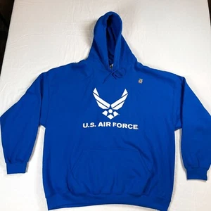 US Air Force Logo American Military USAF Blue Hooded Hoodie Sweatshirt 2XL - Picture 1 of 12