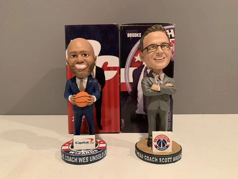 Washington Wizards Head Coach Wes Unseld Jr. Scott Brooks Bobblehead Set NIB Cover