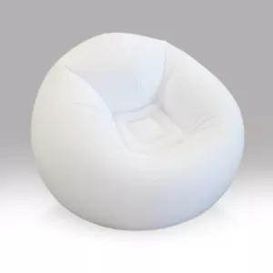 Inflatable Beanless Bean Bag Chair Lounge Sofa, 45x45x28"- White - Picture 1 of 8