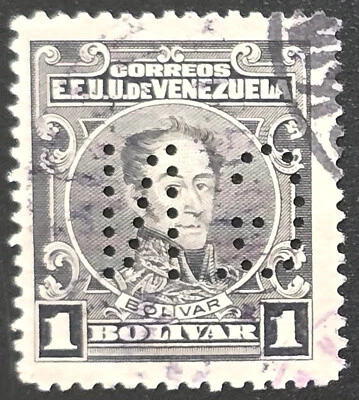 Venezuela - 1925 Scott #282a Simón Bolívar - GN PERFIN - Sello Foto 1 de 3