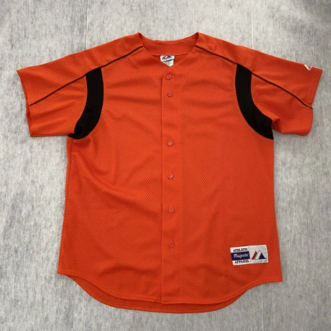 VINTAGE Majestic Adult Baseball Jersey Blank Orange Mens Size Large Made In USA Cover