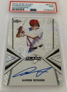 2019 Leaf Flash Aaron Schunk Prospect Silver Top Prospect Auto PSA 9 Mint - Picture 1 of 2