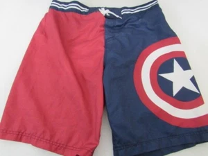 Marvel Captain America Board Shorts Mens XL Red Blue Swim Trunks With Lining - Picture 1 of 4
