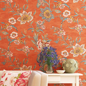 American Country Retro Pastoral Big Flower Bedroom Non-woven Wallpaper 57sq.ft