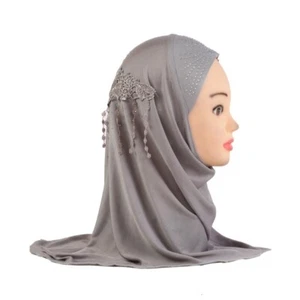 1x Muslim Girl Arab Hijab Headscarf Floral Abaya Underscarf Rhinestone Scarf Red - Picture 1 of 14