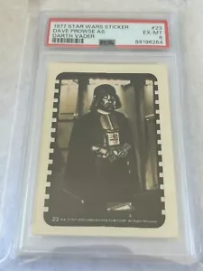 1977 Topps Star Wars Sticker #23 Dave Prowse As Darth Vader PSA 6 EX-MT - Picture 1 of 2