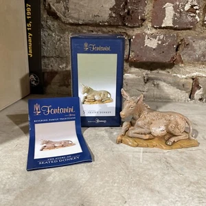 Fontanini Nativity Figurine Donkey Seated 54017 w/ Box & Card Christmas Italy - Picture 1 of 12