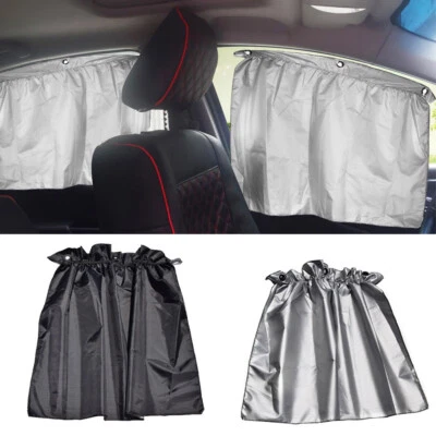 2pcs Car Side Window Sun Shade Cover Visor Shield Sunshade Curtain UV Protect - Image 1 of 4