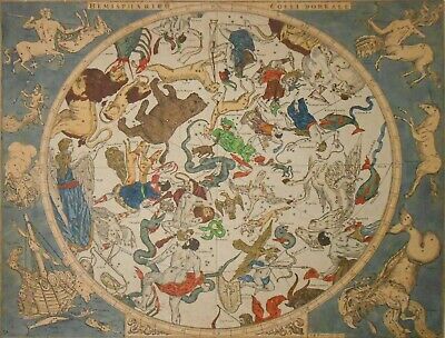 Rare 1710 Hemisphaerium Coeli Boreale, Italy I B Homanni Celestial Hand Clrd Map • 6,229.43$