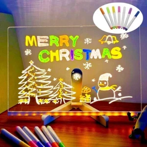 LED Note Board with Colors, Acrylic Message Board with Adjustable Stand 30*20cm - Picture 1 of 7