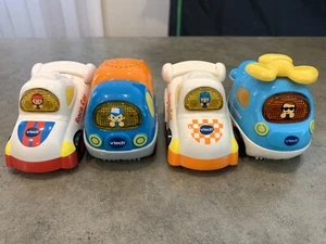 Lot of 4 Vtech Go Go Smart Wheels Toy Helicopter Race Cars and Truck - Picture 1 of 4