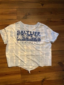 🐚Salt Life Damen Live Salty Tie Dye Kurzarm Cropped T-Shirt Neu mit Etikett Gr. M - Bild 1 von 6