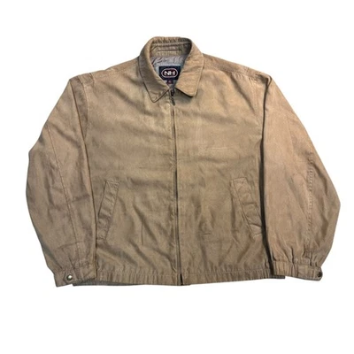 Винтажная мужская куртка Newport Harbor XL желтовато-коричневая на молнии Harrington Bomber 90-е повседневная - Изображение 1 из 4