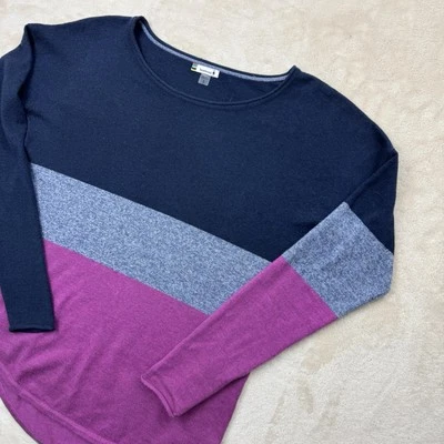 Smartwool Shadow Pine Sweater Womens Small Merino Wool Colorblock Pullover Top - Image 1 of 4