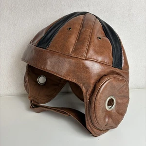 Elope PVC Leder Football Helm Mütze Kappe Erwachsene Einheitsgröße Retro Kostüm braun - Bild 1 von 11