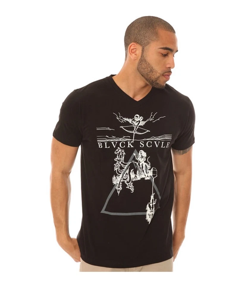 Black Scale Mens The Ninth Gate V Neck Graphic T-Shirt, Black, Small - Image 1 of 1