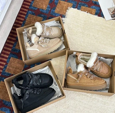 UGG AUSTRALIA Neues AngebotDamen Winter Lowmel Wildleder-Schaffell-Sneaker Warme Schuhe UGG DE Geschenke