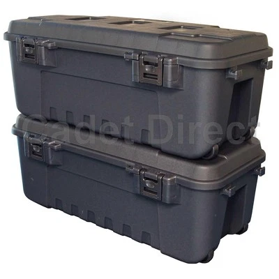 New Heavy Duty Plano Military Storage Trunk, Pack of 2, Black - Image 1 of 4