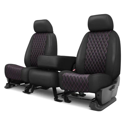 For Ram ProMaster 1500 14-24 Seat Cover Faux Leather Diamond Shield Quilted 1st - Image 1 of 3