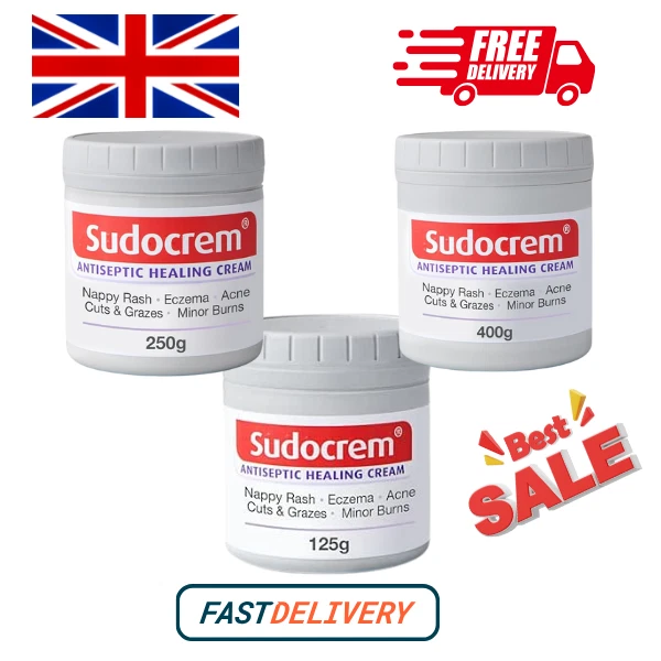 BRANDED Sudocrem Antiseptic Healing Cream 125g for Nappy Rash, Eczema & Acne