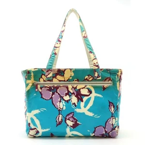 CHANEL High Summer Tote Bag Shoulder Bag Coco Mark Flower Floral Pattern Coate - Picture 1 of 8