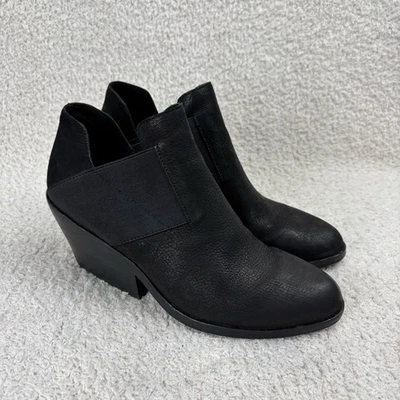 Bota Eileen Fisher para mujer 7 negra incluso caída nobuck botín sin cordones tacón bloque Foto 1 de 4