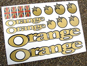 Mountain Bike 'GOLD' MTB Cycle Frame Stickers to fit ORANGE  - Picture 1 of 1