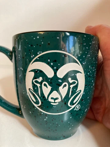 Colorado State University Rams Ceramic Coffee Mug Speckled Green Cover