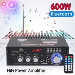 600W Bluetooth Mini Verstärker HiFi Power Audio Stereo Bass AMP MP3 FM USB Auto - Bild 1 von 12