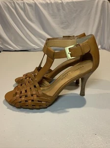 Franco Sarto Marrón Puntera Abierta Tacones Mujer Talla 7 [E8] - Imagen 1 de 8
