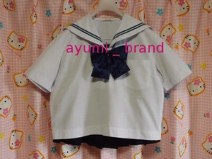 EB87 ^_^ Japanese SchoolGirl Uniform Summer! Green Line. Excellent. Mini-Skirt - Picture 1 of 4