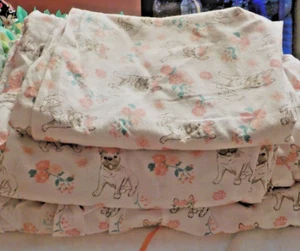 Frenchie Dog Puppy White & Pink Twin Sheet Set, 3-Piece - Picture 1 of 7
