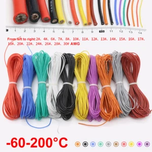 Câble en silicone très flexible 2AWG ~ 30AWG UL câble de lit câble de véhicule 10 couleurs - Photo 1/20