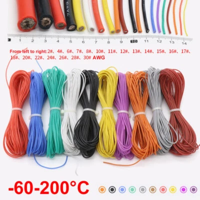 Silikonkabel Hochflexibel 2AWG~30AWG UL Litzenkabel Fahrzeugkabel 10 Farben - Bild 1 von 4