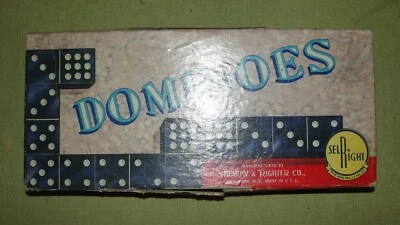 VINTAGE SELRIGHT DOUBLE NIE DOMINOES # 605 - Image 1 of 4