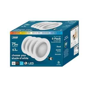 Feit Electric 75W Replacement 5-CCT LED Recessed Downlight 4 Pack - Picture 1 of 5