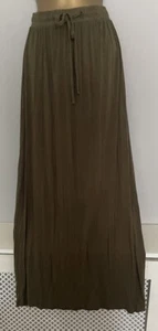 Primark Deep Olive Green Stretchy Long Straight Skirt Size 2XL - Picture 1 of 3