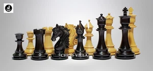 4.5" Heritage Series Premium Staunton Chess Pieces Only- Triple Weighted Ebony - Picture 1 of 4