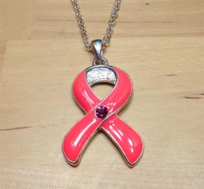 COLLAR Y PENDIENTES COLGANTE CONCIENCIA CINTA ROSA RODIO PLATA MODA PLAYA Foto 1 de 4