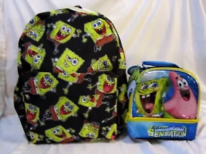 Spongebob Squarepants Allover 16" Backpack and 9.5" Dome Spongebob Lunchbox-New! - Picture 1 of 5