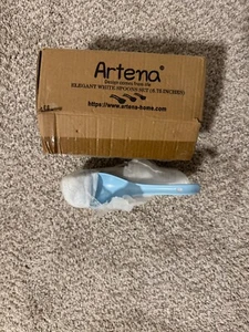 NewArtena Japanische Suppenlöffel Ultrafein Porzellan 6er Set Blau Oval Design - Bild 1 von 4