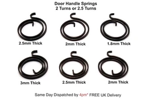 Springs Door Handle Repairs 2 Turns or 2.5 Turns x 1.8 2 2.5 3mm Thick Pack 1-20 - Picture 1 of 21