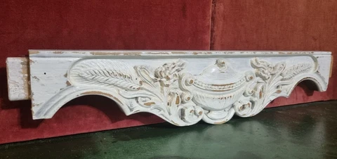 Scroll leaf corn tureen carving pediment - Antique french architectural salvage Cover