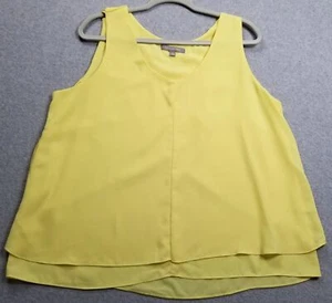 NY Collection Tank Top Women’s Extra Large XL Yellow Sleeveless Blouse Tiered - Picture 1 of 9