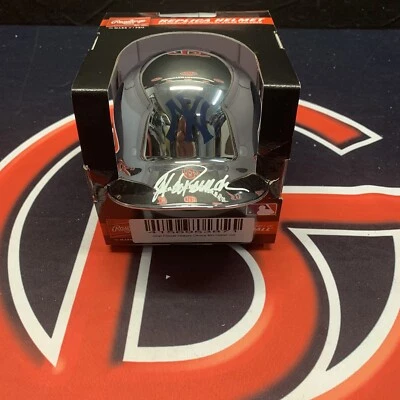 Jorge Posada Signed New York Yankees Mini Chrome Helmet Autographed JSA COA - Image 1 of 4