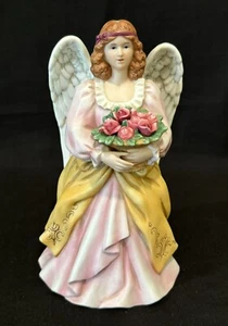 Vintage Homco Home Interiors Porzellan Engel mit Rosenkorb Figur #8806 - Bild 1 von 7